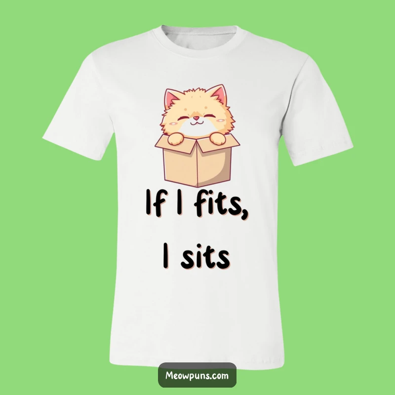 Funny Small Box Cat T-Shirt: Quirky Peek Design for Cat Lovers