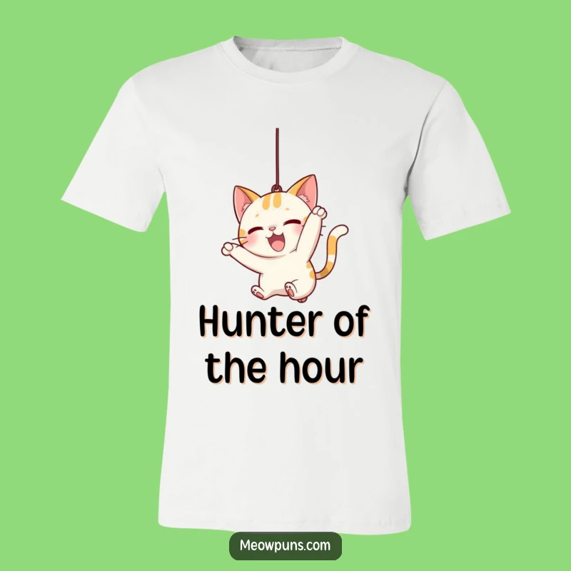 Funny Cat Pounce T-Shirt: Playful Kitty String Chase Tee, Energetic Funny Gift