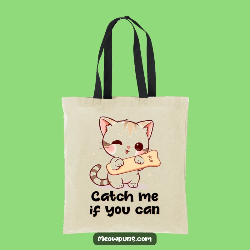 Funny Cat Fishbone Tote Bag - Stylish and Amusing Cat Accessory