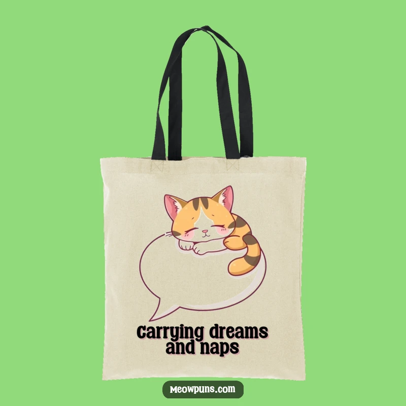 Funny Calico Cat Speech Bubble Tote Bag: Carry Your Humor in Style