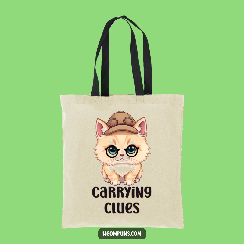 Funny Cat Detective Tote Bag: Carry Your Clues in Style with This Hilarious Bag