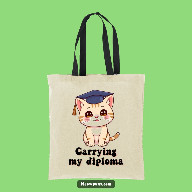 Funny Cat Graduation Tote Bag: Carry Your Achievements with Pride