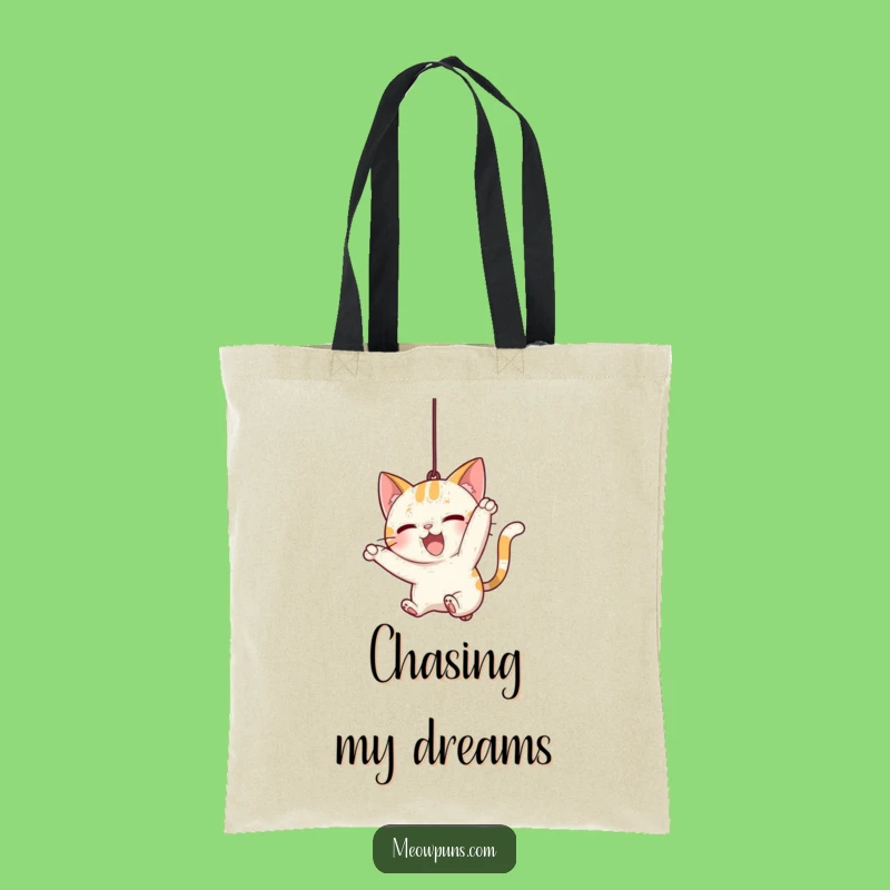 Funny Cat Pounce Tote Bag: Playful Kitty String Hunter Bag, Cute & Practical Funny Gift