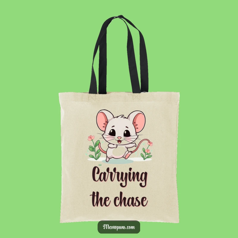 Funny Catnip Mouse Tote Bag: Carry Your Cat Gear in Style