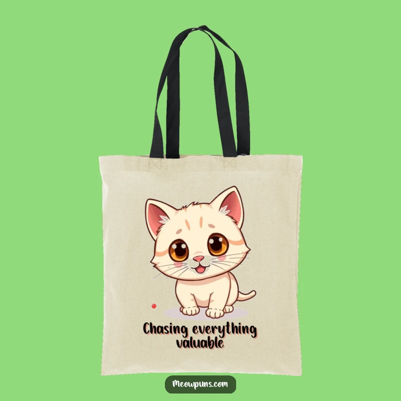 Funny Googly Eye Cat Laser Tote Bag: Stylish Feline Chase for a Chic, Funny Gift