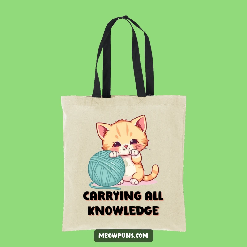 Funny Kitten Letter Yarn Tote Bag: Carry Your Playful Essentials