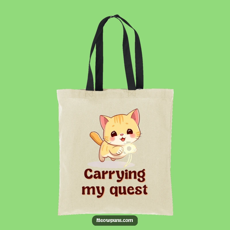 Funny Playful Cat Laser Dot Tote Bag - Stylish & Hilarious Carry-all for Active Felines Fans
